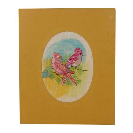 Bird Art Handmade Tropical Wild Life Nature Ethnic Fabric Painting